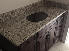 4CM White Ornamental Granite with Subway Tile Backsplash